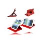 Box Deluxe Rotary 360 Extra fine Red for Samsung Galaxy Tab 3 7.0 Lite T110 + and PEN FILM OFFERED! ... (Electronics)