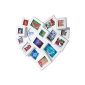 Collage picture frames in heart shape for 16 photos MDF White