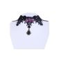 Yazilind jewelry spike collar necklace Purple Rose Acrylic Pendant Handmade Lolita Punk Retro for women (jewelery)