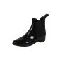 Lilli - comfortable ladies wellies rubber ankle boots lacquer look black and white Leopard 36 37 38 39 40 41 (textiles)