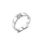 EVLEA Ladies Ring Classic sterling silver with cubic zirconia stone, simple and elegant (jewelry)