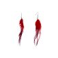 Mom I love you - Pugster Jewelry Earrings Woman Earrings - Pendants Triple fantasies Red Feather Light Maroon EA_XH01_X07 Feather (Jewelry)