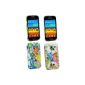 EN Me Out Kit - Kit Me Out UK - Samsung i8160 Galaxy Ace 2 Android - Pack of 2 Cases Protection Solid Plastic - Circles and Colorful Flowers & Butterfly (Wireless Phone Accessory)