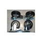4 pieces transport wheels steerable 125mm rubber tires steering / FS