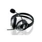 CSL S-085 Multimedia Headset Pro HQ 960 | Comfort Gaming Headset with microphone in Silver / Black (Personal Computers)