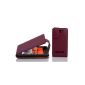 Case Cover Shell PU Leather Flip Style HTC 8S in purple (Wireless Phone Accessory)