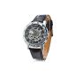 Winner - Men's Watch - Automatic clock - Leather Strap Watch - Silver & Black (clock)
