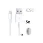 5x Original NessKa Premium Charge Cable 1 Meter for iPhone 6/6 Plus / 5 / 5S / 5C / iPad Mini / iPod Touch 5th Generation / iPod Nano 7th Generation / iPad 2 Accessories Mini Set in white with all iOS devices iOS 8 Compatible (Electronics )