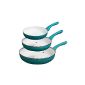 Pans set ceramic 5tlg.  with color choice - Ceramic Pan - pan set - pan - frying pan (blue) (household goods)