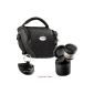 Mantona VARIO DUO black compact system camera bag with shoulder strap and separate lens case (electronics)