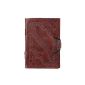 INDIARY Diary genuine leather handmade paper 15.5cm X 11.5cm simple and noble motive - stamping
