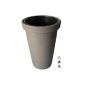 XXL Flower Tower, Color mud - plant pot with 79 cm height, 48 cm in diameter and 58 liters for indoor and outdoor areas, including semi-high stakes for clean planting and repotting simple.