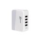 JETech® 4-Port USB Wall Charger Desktop Charger Portable Travel Adapter for Apple iPhone 6/5 / 5S / 5C / 4 / 4S, iPad, iPad Air, iPad mini, iPod, Samsung Galaxy S5 / S4 / S3, Tab 3, 3/2 Note, Google Nexus 7, and (White) (Wireless Phone Accessory)