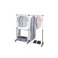 WENKO 4364600100 clothes rack Sideways - individually adjustable, 1 tray, 6 rollers, chromed metal, 96-173 x 94-162 x 38 cm, chromium (household goods)