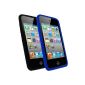 iGadgitz Silicone Protective Skin Cover Case Case Case Skin 2 Pack Bundle 2 pieces in black and blue for iPod Touch 4G 4th Generation 8gb, 32gb, 64gb + Screen Protector (Electronics)
