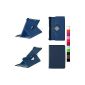 COOVY® 360 ° rotation cover for Samsung Galaxy Tab 2 10.1 GT-P5100 GT-P5110 SMART COVER LEATHER CASE CASE PROTECTION (Dark Blue) (Electronics)