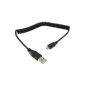 CSL - Micro-USB spiral cable charging and data cable USB 2.0 Micro Plug | HTC / Samsung Galaxy Nexus / Nokia / Sony | Car Charger (Electronics)
