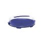 rotho 7239096650 cake bell cake Butler Fresh flat PP plastic, with a secure closure and comfortable carrying handle, circa 35,5 x 34,5 x 11,6 cm, blue / transparent (household goods)
