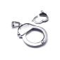 Konov jewelry pendant necklace Men - Chain 50 cm (Length Selectable) - Love Cuffs - Stainless Steel - Fantasy - Men and Women - Silver Colour - With Gift Bag - F17603 (Jewelry)