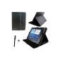 Black PU Leather Case-Support Case for TrekStor SurfTab xintron 10.1 