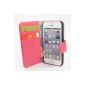 Flip Wallet Style Case Book for iPhone 5S 5 5-S - Pink (Electronics)