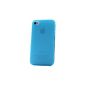 TPU Silicone Case Cover Shell Bumper Cover for iPhone 4 4S Matt (Blue) (Textiles)