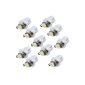 SODIAL (R) 10x SMD LED BULB METER DASH B8-5D T5 with holder WHITE TUNING