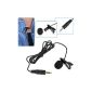 BOYA® lapel microphone omnidirectional condenser microphone Audio recording with 6m cable Black- PC condenser microphone for Nikon Olympus Sony Camcorders Canon Video cameras and Apple iPhone Samsung Mobile HTC Nokia and other smartphone
