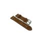 20mm LEATHER WATCH BAND vintage look STUDDED Brown Silver paint finish pin buckle INCL.  MYLEDERSHOP ASSEMBLY INSTRUCTIONS (clock)