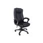 Songmics Black chair chair office chair for artificial leather height adjustable computer OBG11B (Kitchen)