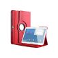 Tab 10.1 inches 4 Case, Leather Case For Samsung Galaxy Tab 4 with Holder Red Rotary Bestwe