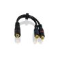 CSL - RCA Y-cable distribution - Subwoofer cable High Quality (HQ) Subwooferkabel | 1x RCA / jack plug to 2x RCA jack (Electronics)