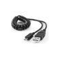 CSL - charging and data cable coiled Micro USB | USB 2.0 Card A and Micro-B | New Model V2 | Compatible USB 1.0 / USB 1.1 / USB 2.0 | Tablet / Laptop - Smartphone | Charging Cable VP (Electronics)