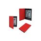Premium ultra thin shell leather case cover for Sony Reader PRS-T2 PRS-T1 - Color Red (Electronics)