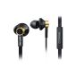 Philips TX2BK / 00 In-Ear Headphones with Microphone and premium drivers (oval tube sound, 3 ear cap types), black / gold (electronics)