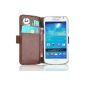 JAMMYLIZARD | Luxury Wallet Leather Case Cover for Samsung Galaxy S4 Mini, brown (Wireless Phone Accessory)