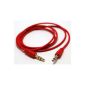 niceeshop (TM) 1m Red 3.5mm male to male stereo audio jack cable AUX Cable for iPod MP3 MP4 CD (Electronics)