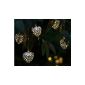 Solalux solar powered fairy lights with 12 LEDs in Moroccan heart shape for the garden - Stainless - 2nd generation
