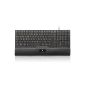 V7 Slim Multimedia Keyboard keyboard with palmrest (16 function keys, 110 keys, USB 2.0) Black (Personal Computers)