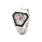 Analog-Digital Alienwork Dualtime Multifunction Digital Watch White LED Stainless Steel Silver OS.WH-1102-1 (Watch)