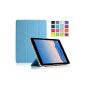 IVSO Slim Smart Cover Style Leather Folio Case Folio Case Cover for Apple iPad 2 Tablet PC Air (For Apple iPad Air 2, Smart Cover-Blue) (Electronics)