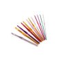 SODIAL (TM.) 12 pieces multi color colored Aluminum- Haekelnadel knitting needles Set 2mm-8mm (household goods)