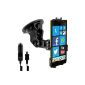 Car mount for the windshield for Nokia Lumia 1320 with precisely fitting tray + charger - Do you want your phone to the navigation device!  (Wireless Phone Accessory)