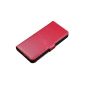 PREMIUM iPhone 5 Leather case cover shell Veritable Pouch For iPhone 5 iPhone 5s Case Protective case (Leather, Red Rose, Rare) (Clothing)