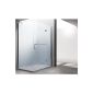 75x90x190cm Design shower shower enclosure Ravenna4, 8mm tempered safety glass, clear glass, incl. Nanocoating (without shower tray)