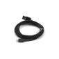 Huayang 6FT 2M Micro USB Data cable charger for Galaxy i9100 i9300 i9500 S5830 (Black) (Wireless Phone Accessory)