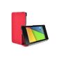 JAMMYLIZARD | Cover Smart Case HORIZON ultra-fine for Nexus 7 2013 second generation, compatible with the on / standby (RED) (Electronics)