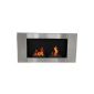 Gelkamin Bio ethanol fireplace Bio-fireplace wall fireplace decorative fireplace silver 110 x 54cm