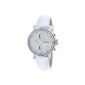 Fossil - ES2202 - Ladies Watch - Quartz Analog Watch - Steel - Leather Strap White - Chronograph - Dater (Watch)