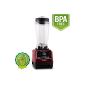 Klarstein Herakles 2G-R Professional Stand Mixer Power Mixer Green Smoothie Maker (1200W, 2 liters of kitchen mixer, BPA-Free, 32,000 U / min) red
